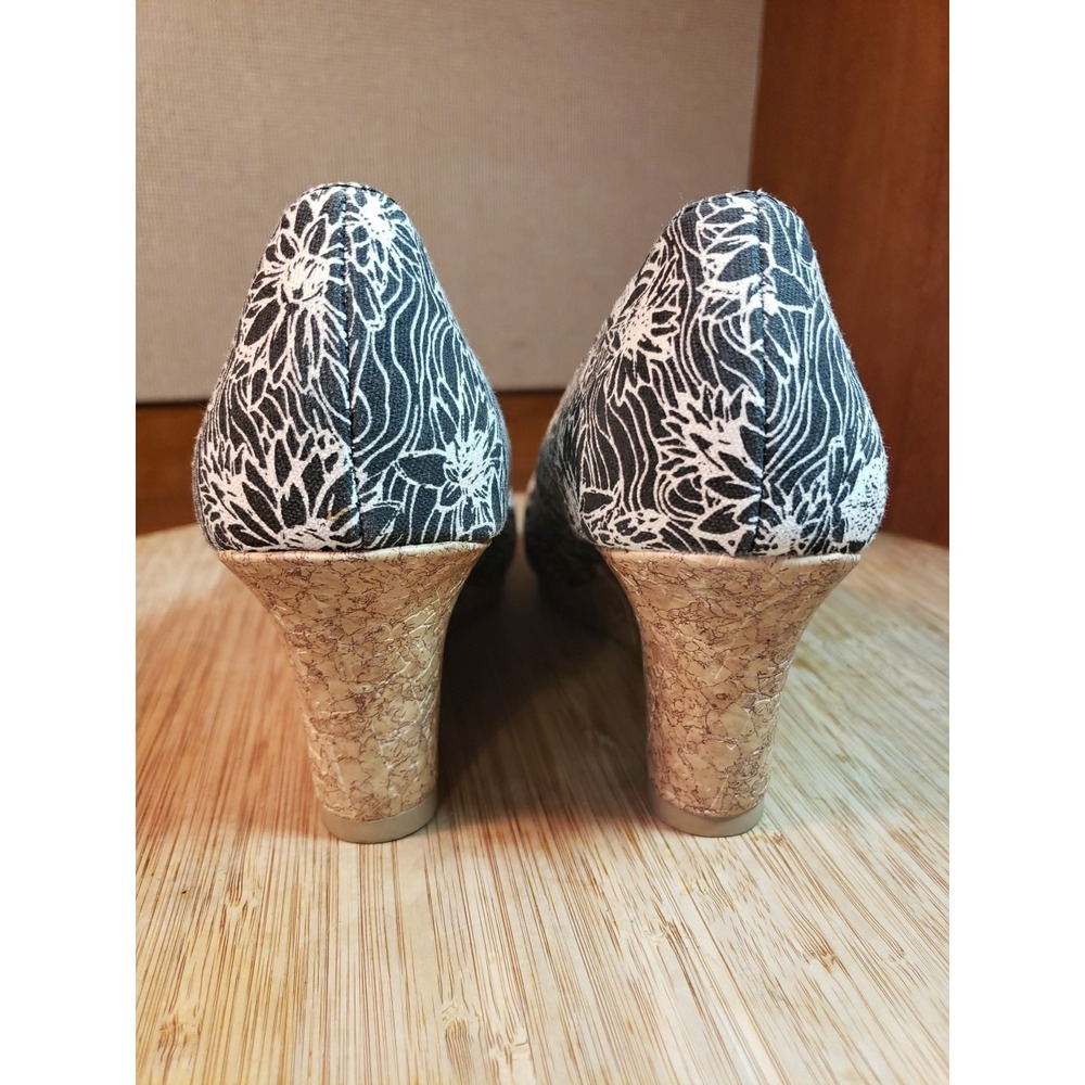 NEW DEXFLEX COMFORT Size 7 Black & White Memory Foam Wedge Sandal Shoes READ - Picture 7 of 11